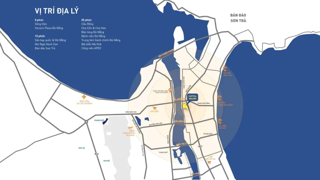 Vị trí Capital Square Đà Nẵng – Giá trị vàng giữa trung tâm tài chính & sông Hàn
