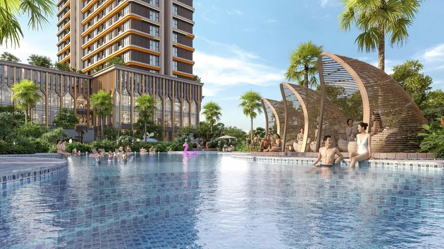 Hồ bơi và sky amenities trên cao tại Capital Square Đà Nẵng